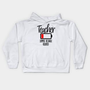 Teacher Battery Summer Recharge Required Kids Hoodie